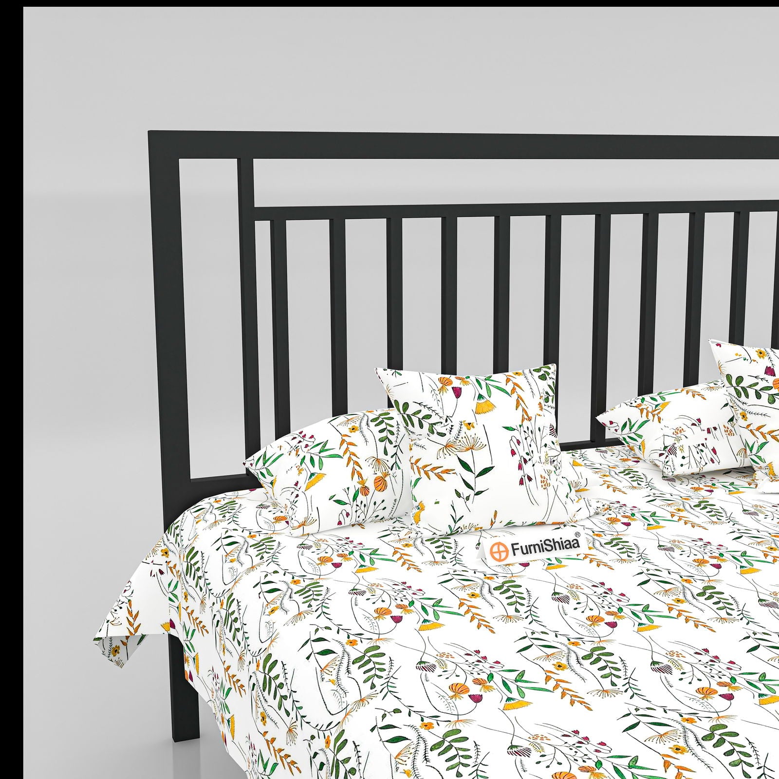 MetalCraft Parallel Lines Iron Bed - Furnishiaa -  -
